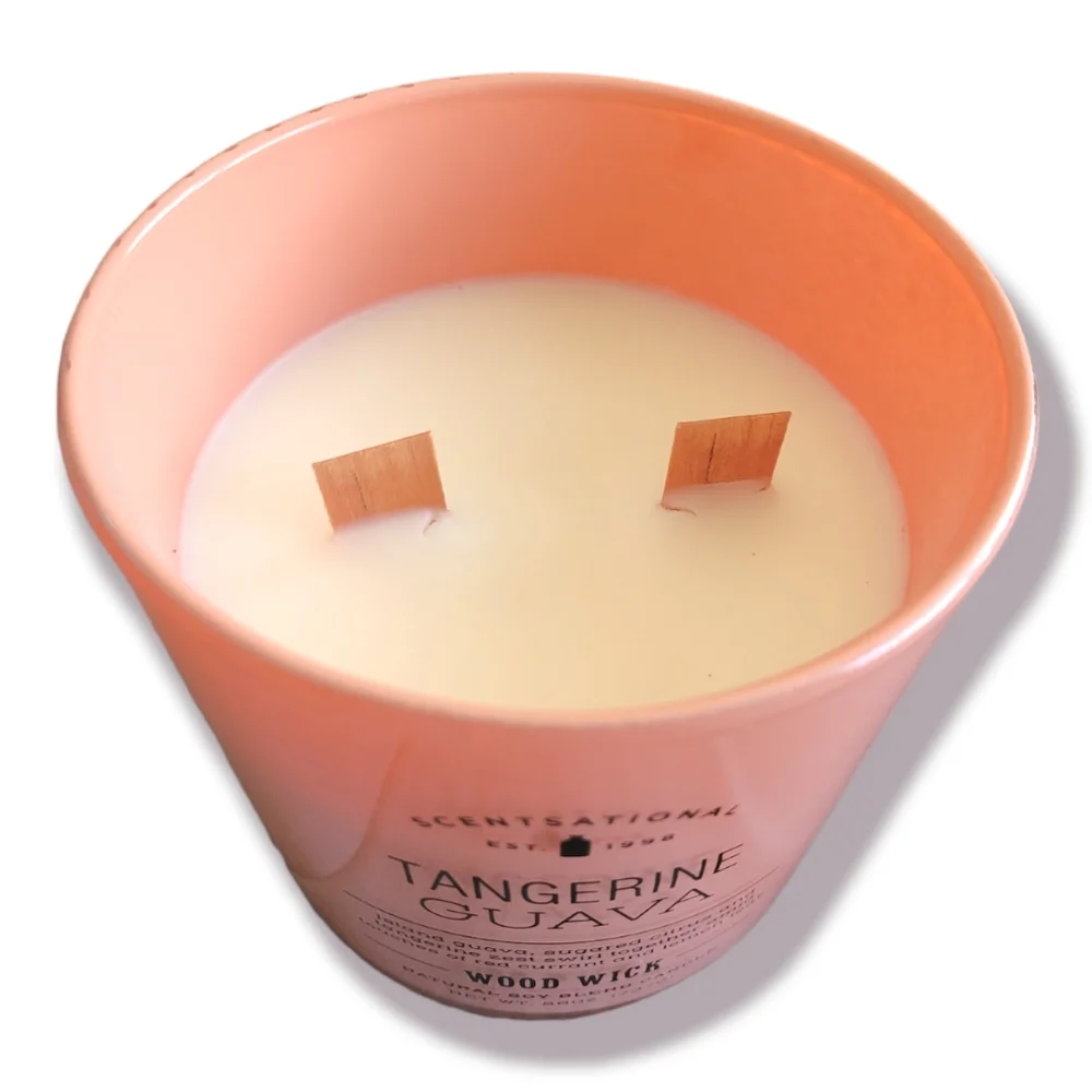 Scentsational Tangerine Guava Double Wood Wick Natural Soy Candle, 26oz - Picture 5 of 6
